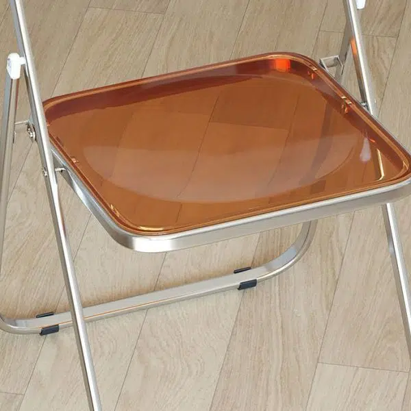 Modern Minimalist Square Acrylic Iron Foldable Chair Backrest For Living Room - Image 8