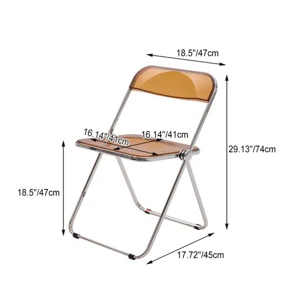 Modern Minimalist Square Acrylic Iron Foldable Chair Backrest For Living Room - Image 4