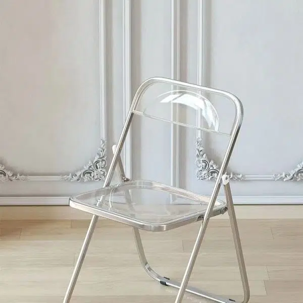 Modern Minimalist Square Acrylic Iron Foldable Chair Backrest For Living Room - Image 21