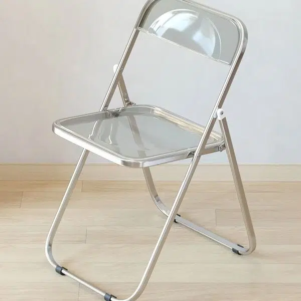 Modern Minimalist Square Acrylic Iron Foldable Chair Backrest For Living Room - Image 22