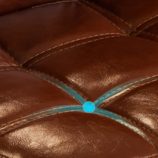 Contemporary Luxury Round Fabric Oil Wax Leather Rubber Wood Bar Stool Low Back Footrest For Dining Room - Image 6