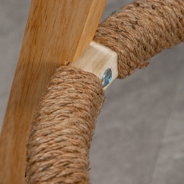 Contemporary Nordic Round Rubber Wood Rotatable Low Back Upholstered Bar Stool Footrest For Dining Room - Image 6