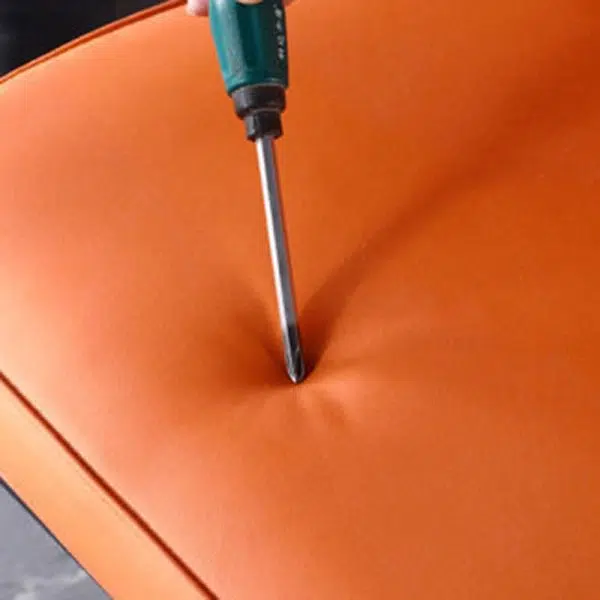 Contemporary Nordic Square Vertical Grain PU Leather Upholstered Carbon Steel Dining Chair Backrest For Dining Room - Image 9