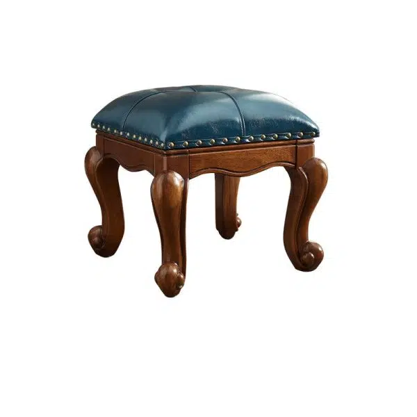 Contemporary Luxury Square Leather Upholstered Footstool For Entryways - Image 18