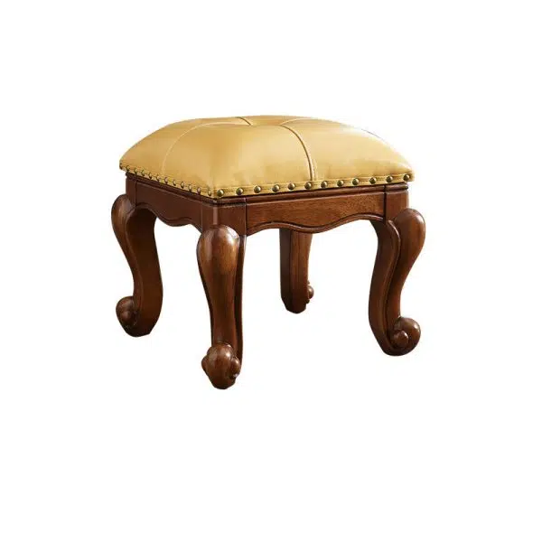 Contemporary Luxury Square Leather Upholstered Footstool For Entryways - Image 19