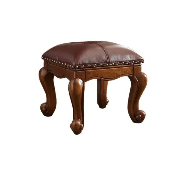 Contemporary Luxury Square Leather Upholstered Footstool For Entryways - Image 20
