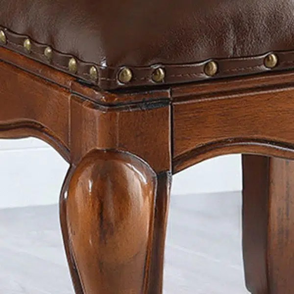 Contemporary Luxury Square Leather Upholstered Footstool For Entryways - Image 6