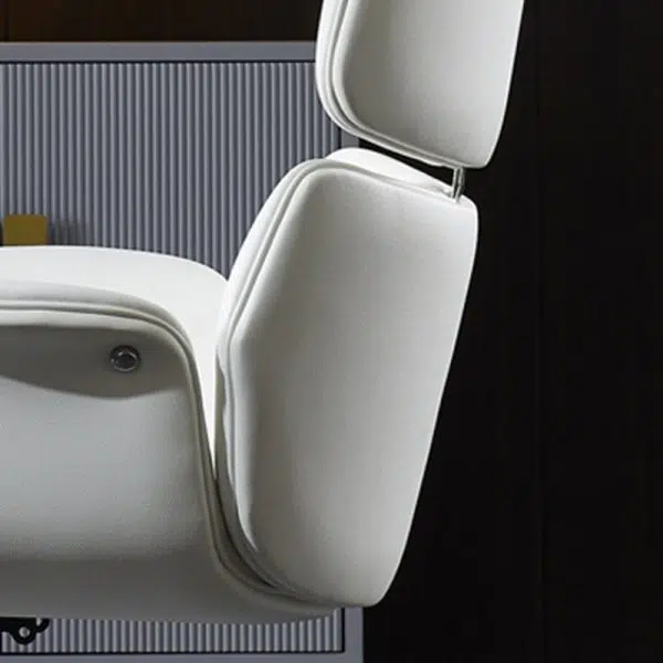 Contemporary Luxury Leather Rectangular Segmented Back Desk Chair Armrest For Home Office - Image 6