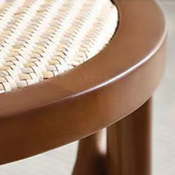 Contemporary Retro Rattan Beech Wood Round Arched Dining Chair Backrest For Dining Room - Image 5