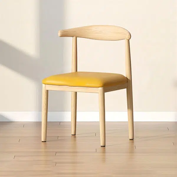 Contemporary Scandinavian Cow Corner Square Upholstered Leather Carbon Steel Dining Chair Backrest For Dining Room - Image 6