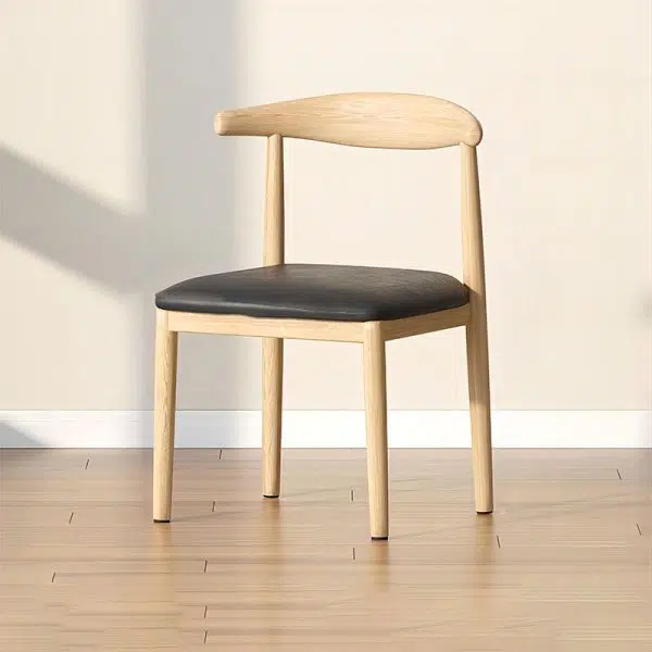 Contemporary Scandinavian Cow Corner Square Upholstered Leather Carbon Steel Dining Chair Backrest For Dining Room - Image 13