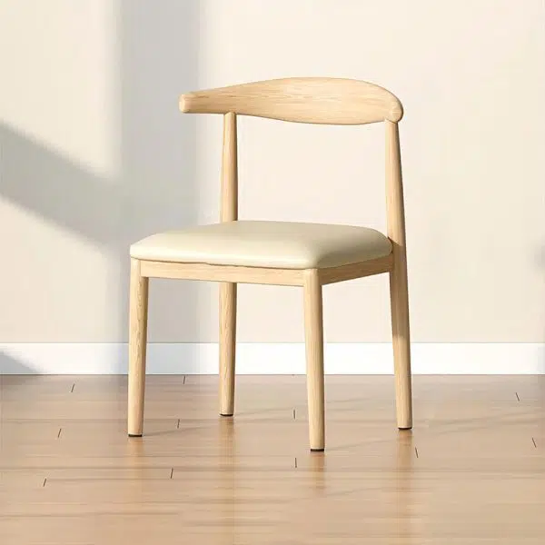 Contemporary Scandinavian Cow Corner Square Upholstered Leather Carbon Steel Dining Chair Backrest For Dining Room - Image 14