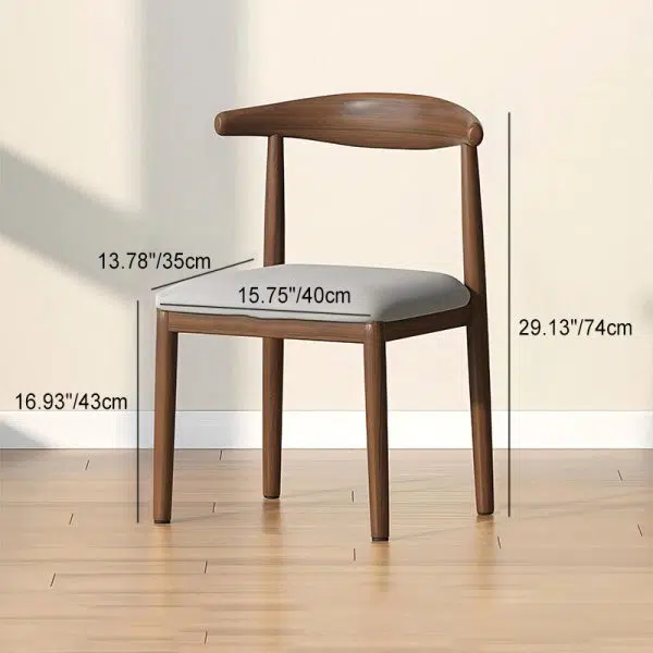 Contemporary Scandinavian Cow Corner Square Upholstered Leather Carbon Steel Dining Chair Backrest For Dining Room - Image 4