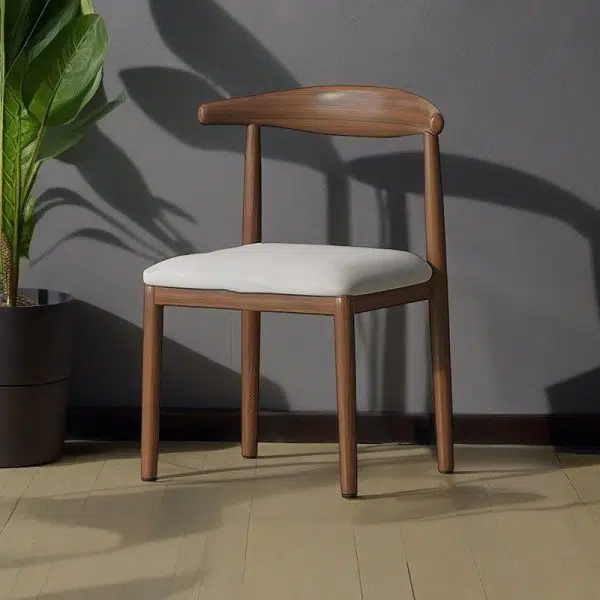 Contemporary Scandinavian Cow Corner Square Upholstered Leather Carbon Steel Dining Chair Backrest For Dining Room - Image 2