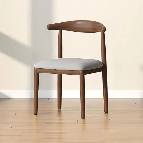 Contemporary Scandinavian Cow Corner Square Upholstered Leather Carbon Steel Dining Chair Backrest For Dining Room - Image 9