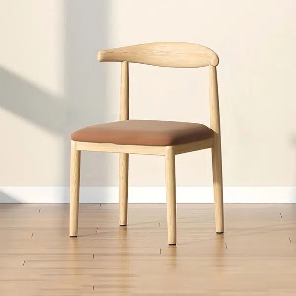 Contemporary Scandinavian Cow Corner Square Upholstered Leather Carbon Steel Dining Chair Backrest For Dining Room - Image 11