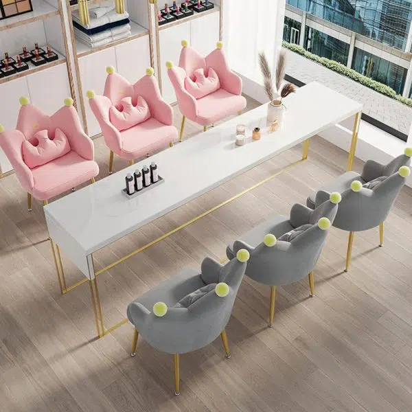 Contemporary Nordic Crown Flannel Upholstered Iron Plastic Spinning Legs Accent Chair For Living Room - Image 12