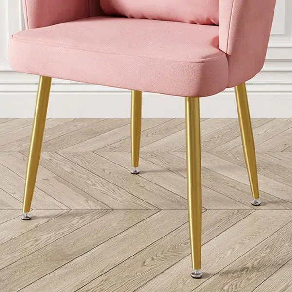 Contemporary Nordic Crown Flannel Upholstered Iron Plastic Spinning Legs Accent Chair For Living Room - Image 7