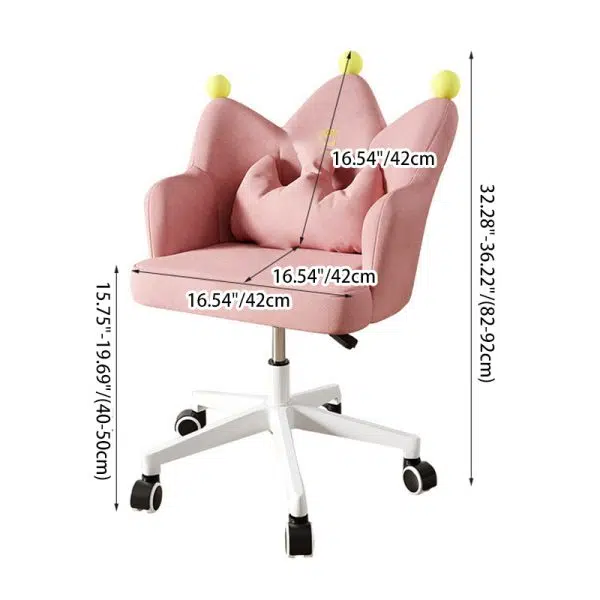 Contemporary Nordic Crown Flannel Upholstered Iron Plastic Spinning Legs Accent Chair For Living Room - Image 5