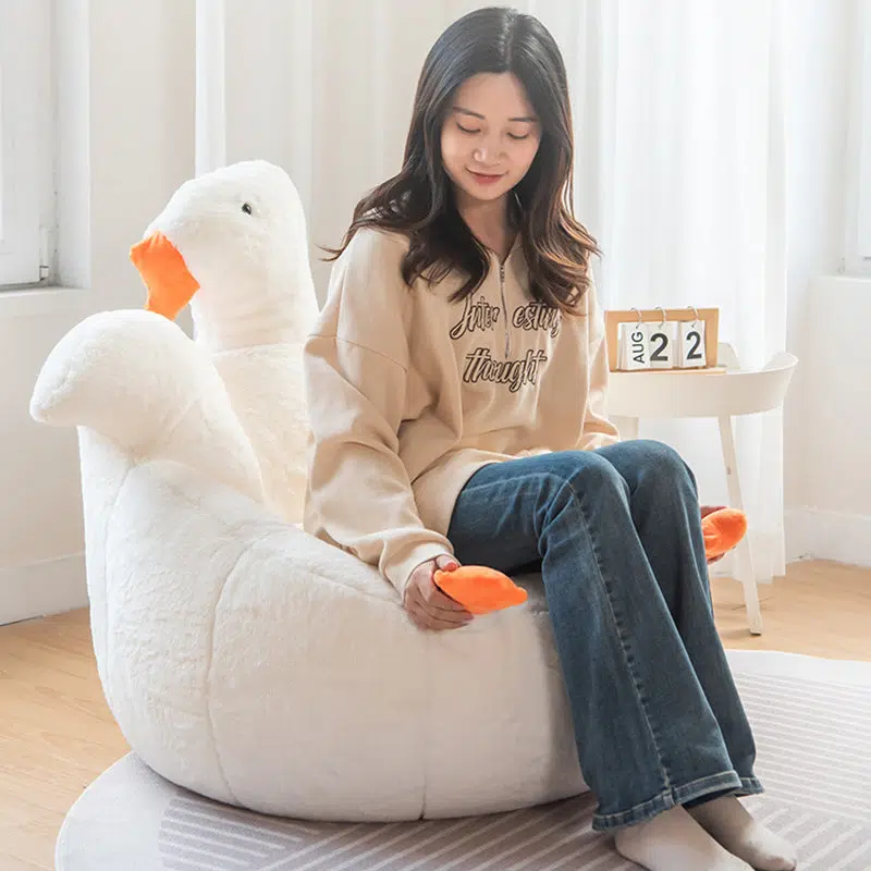 DFM-Chair-FI00132-10.jpg Contemporary Creative Swan Shape Lamb Cashmere Accent Chair Backrest For Living Room - Image 10