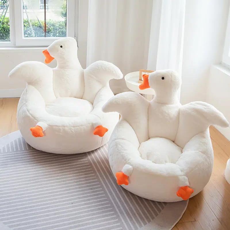 DFM-Chair-FI00132-9-8610c4a1-e4d5-41cc-9ef3-0fe04ceab123.jpg Contemporary Creative Swan Shape Lamb Cashmere Accent Chair Backrest For Living Room - Image 2