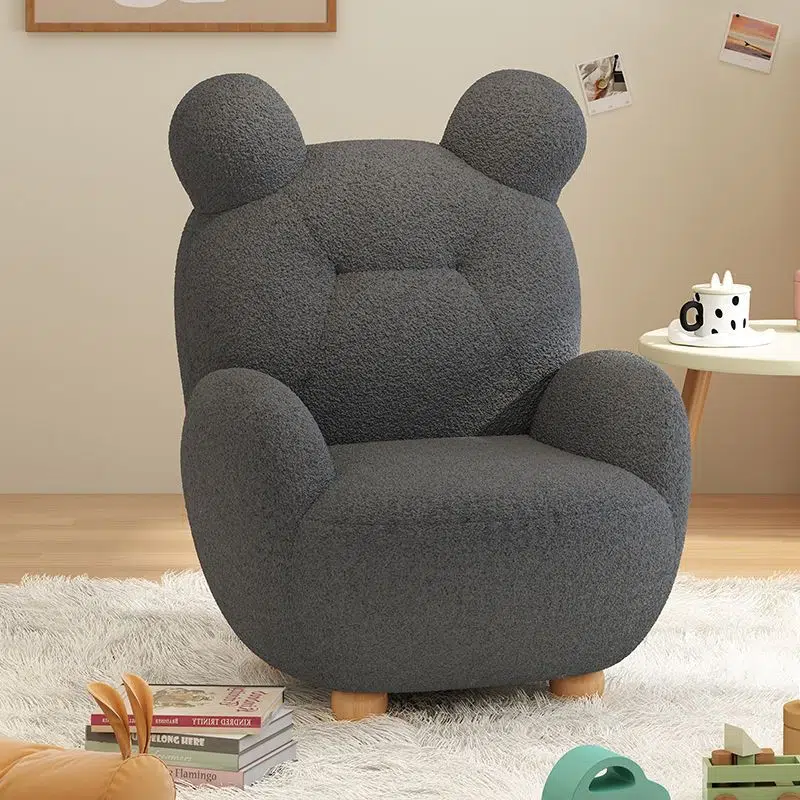 DFM-Chair-FI00134-5.jpg Contemporary Creative Kids Bear Lamb Cashmere Accent Chair Backrest Armrest For Living Room - Image 13