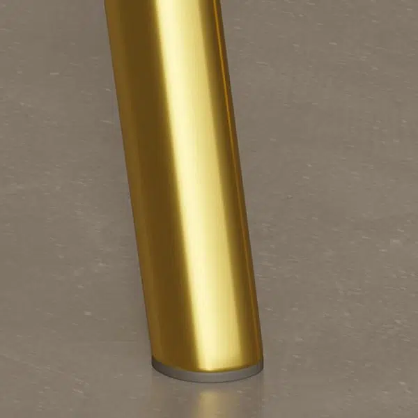 Contemporary Luxury Curved Pana Leather Linen Upholstered Metal Dining Chair Backrest Armrest For Dining Room - Image 8