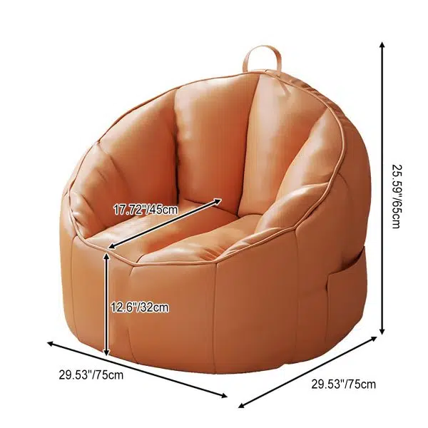 Modern Minimalist Portable Beam Bag Technology Cloth Upholstered Accent Chair Backrest For Living Room - Image 4