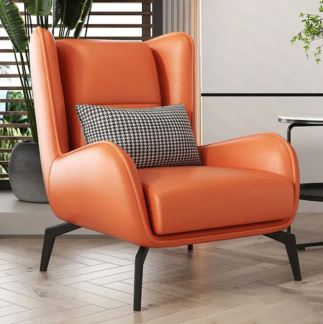 DFM-Chair-FI00148-9-ae15ba47-2895-45c3-bcf4-8a86caae81d0.jpg Contemporary Nordic Rectangular Technology Cloth PU Leather Upholstered Iron Accent Chair For Living Room - Image 1