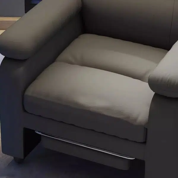 Contemporary Scandinavian Rectangular Square Storage Bag Wood Antifouling Leather Adjustable Backrest Accent Chair Armrest For Living Room - Image 7