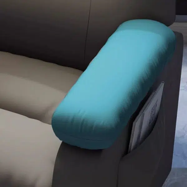 Contemporary Scandinavian Rectangular Square Storage Bag Wood Antifouling Leather Adjustable Backrest Accent Chair Armrest For Living Room - Image 9