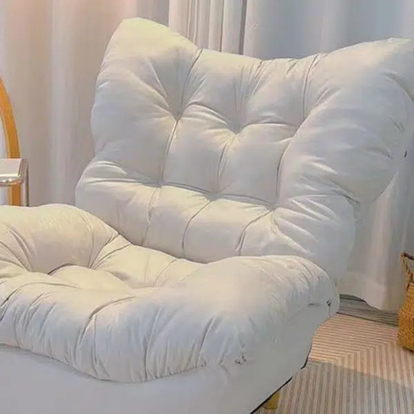 Modern Minimalist Technology Cloth Lamb Cashmere Iron Rectangular Accent Chair Backrest Footrest For Living Room - Image 21