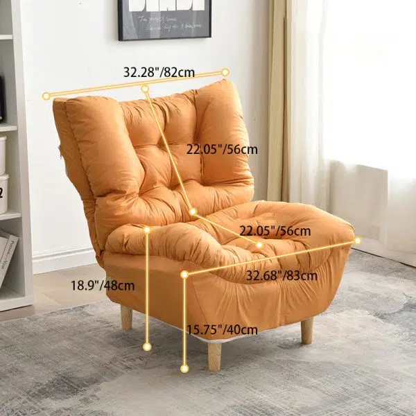 Modern Minimalist Technology Cloth Lamb Cashmere Iron Rectangular Accent Chair Backrest Footrest For Living Room - Image 4