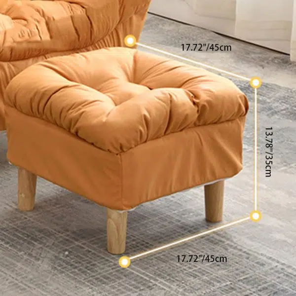 Modern Minimalist Technology Cloth Lamb Cashmere Iron Rectangular Accent Chair Backrest Footrest For Living Room - Image 5