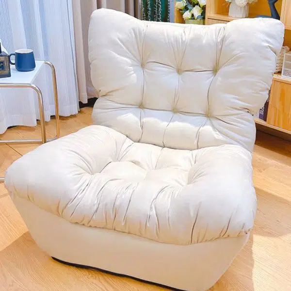 Modern Minimalist Technology Cloth Lamb Cashmere Iron Rectangular Accent Chair Backrest Footrest For Living Room - Image 24