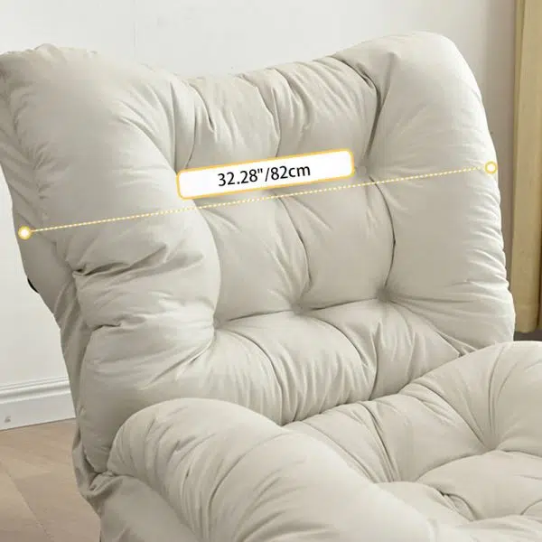 Modern Minimalist Technology Cloth Lamb Cashmere Iron Rectangular Accent Chair Backrest Footrest For Living Room - Image 12