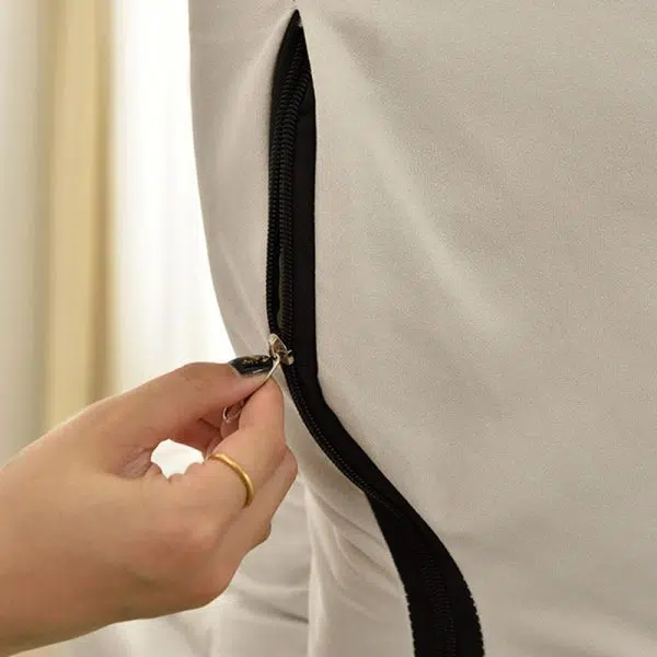 Modern Minimalist Technology Cloth Lamb Cashmere Iron Rectangular Accent Chair Backrest Footrest For Living Room - Image 10