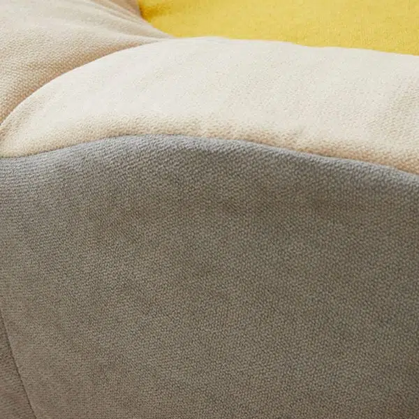 Modern Minimalist Fabric Foam Particle Round Shell Accent Chair Backrest Armless For Living Room - Image 4