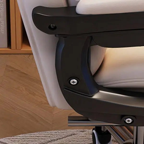 Modern Minimalist Steel Leather Rectangular Desk Chair Backrest Armrest Footrest For Home  Office - Image 8