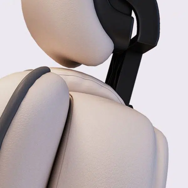 Modern Minimalist Steel Leather Rectangular Desk Chair Backrest Armrest Footrest For Home  Office - Image 9