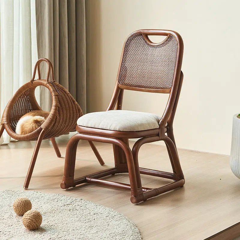 DFM-Chair-FJ00204-14.jpg Contemporary Scandinavian Rattan Rectangular Accent Chair Backrest For Living Room - Image 1