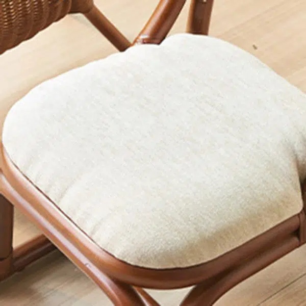 Contemporary Scandinavian Rattan Rectangular Accent Chair Backrest For Living Room - Image 3