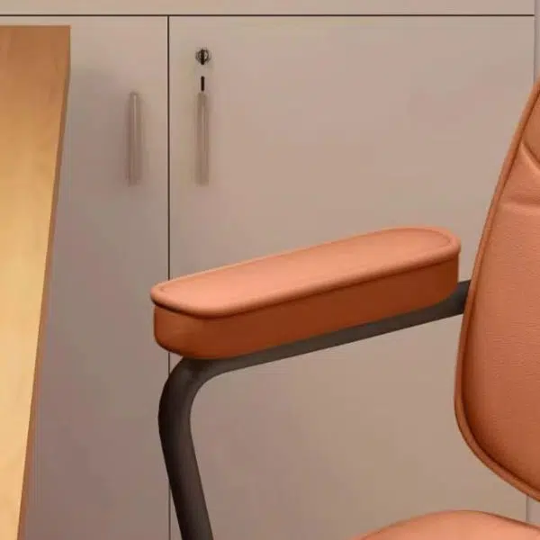 Modern Minimalist Leather Nylon Rectangular Desk Chair Backrest Armrest For Home Office - Image 6