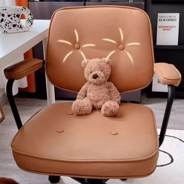 Modern Minimalist Leather Nylon Rectangular Desk Chair Backrest Armrest For Home Office - Image 21