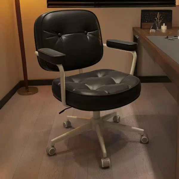 Modern Minimalist Leather Nylon Rectangular Desk Chair Backrest Armrest For Home Office - Image 11