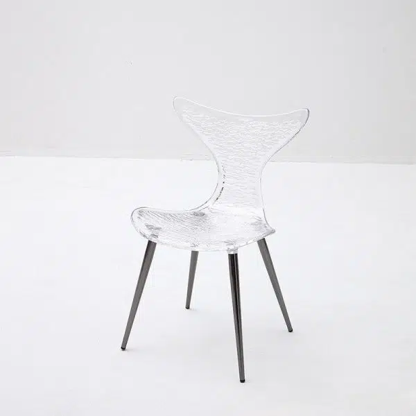 Contemporary Creative Acrylic Metal Square Triangle Mermaid Vanity Chair Backrest For Bedroom - Image 2