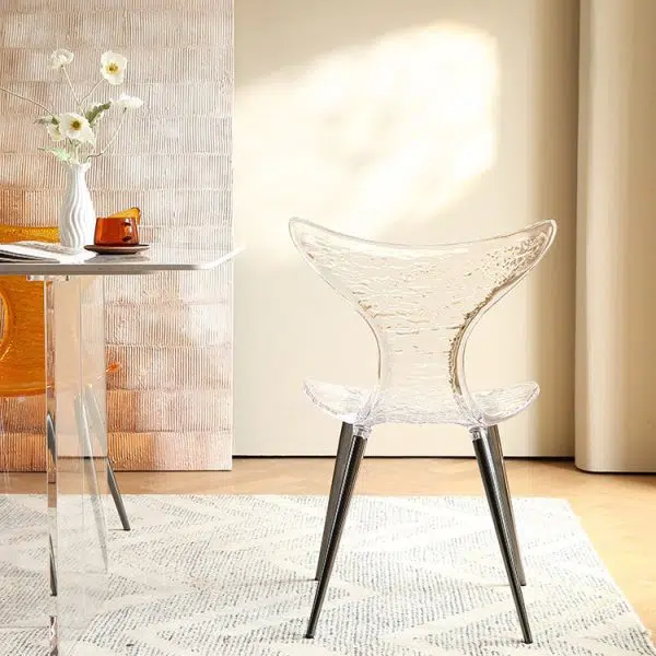 Contemporary Creative Acrylic Metal Square Triangle Mermaid Vanity Chair Backrest For Bedroom - Image 12