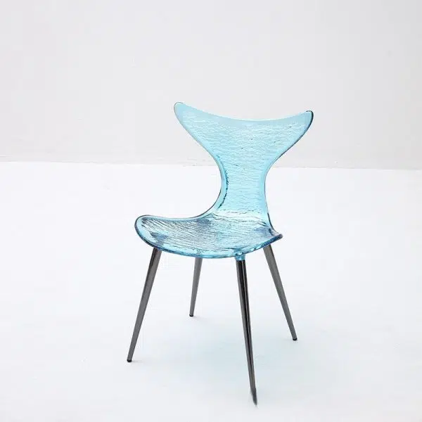 Contemporary Creative Acrylic Metal Square Triangle Mermaid Vanity Chair Backrest For Bedroom - Image 3