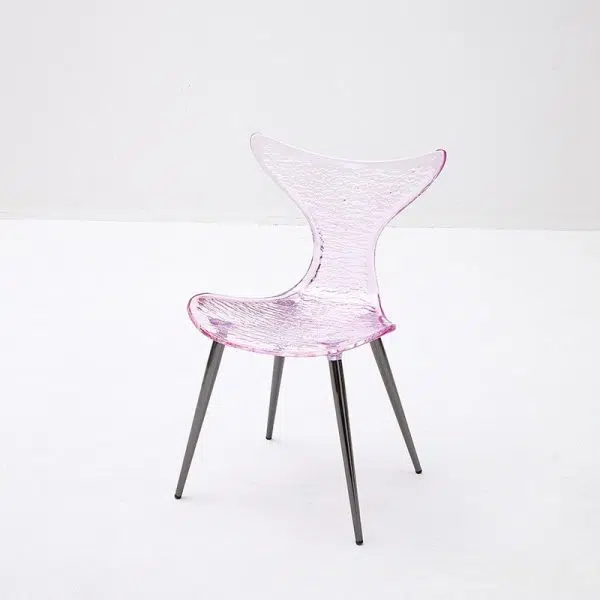Contemporary Creative Acrylic Metal Square Triangle Mermaid Vanity Chair Backrest For Bedroom - Image 5