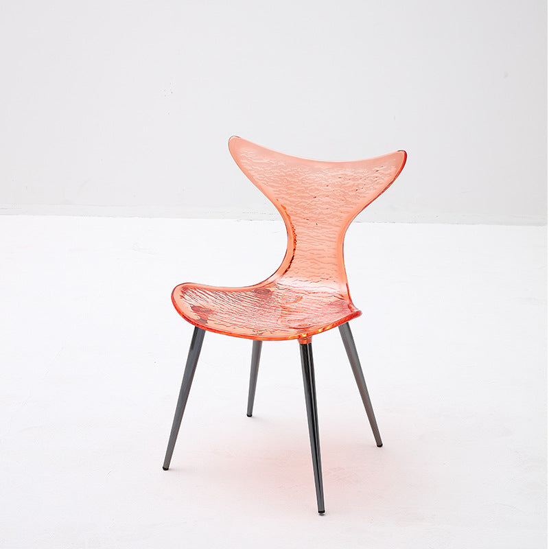 DFM-Chair-FJ00222-5.jpg Contemporary Creative Acrylic Metal Square Triangle Mermaid Vanity Chair Backrest For Bedroom - Image 6